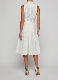 L'Agence Kylo Belted Lace Dress Ivory