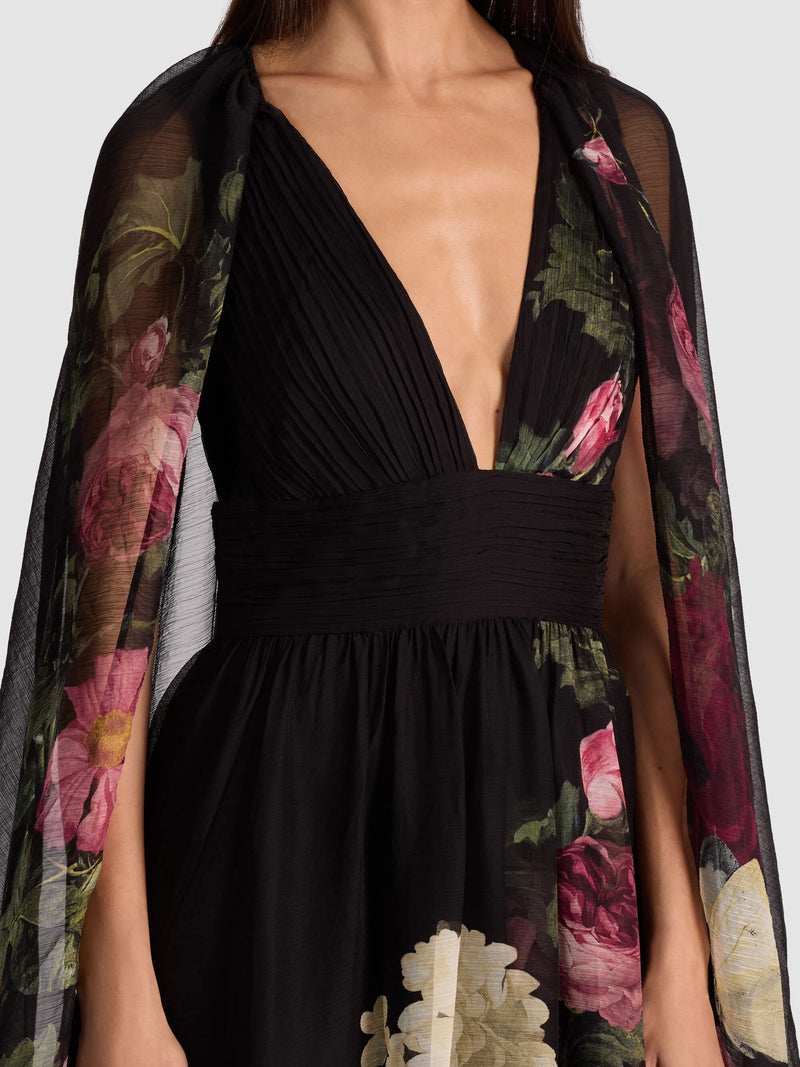 Robe Roya Alice + Olivia avec cape amovible