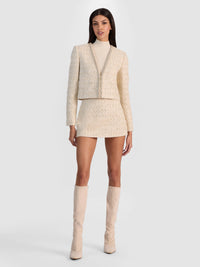Alice + Olivia Kidman Embell Open Front Cropped Jacket