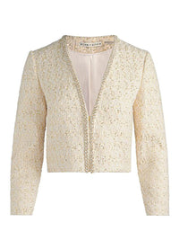 Alice + Olivia Kidman Embell Open Front Cropped Jacket
