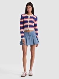Cardigan rayé à torsades Dollie Alice & Olivia rayures américaines