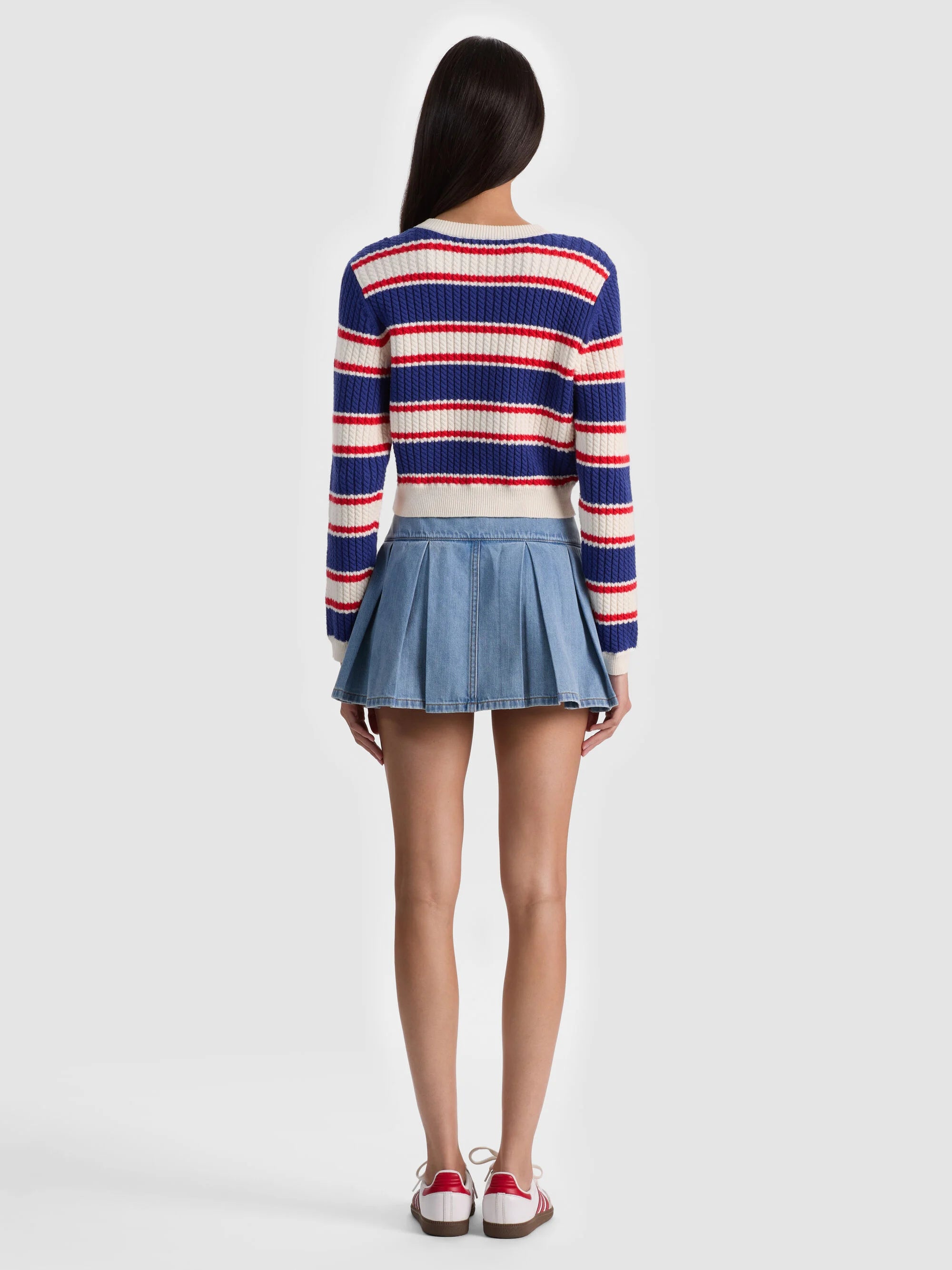 Cardigan rayé à torsades Dollie Alice & Olivia rayures américaines