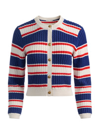 Cardigan rayé à torsades Dollie Alice & Olivia rayures américaines