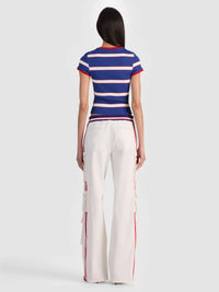 Pantalon cargo ample à enfiler Olympua MR avec bande latérale blanc cassé Alice & Olivia