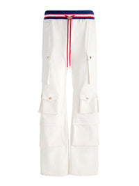 Pantalon cargo ample à enfiler Olympua MR avec bande latérale blanc cassé Alice & Olivia