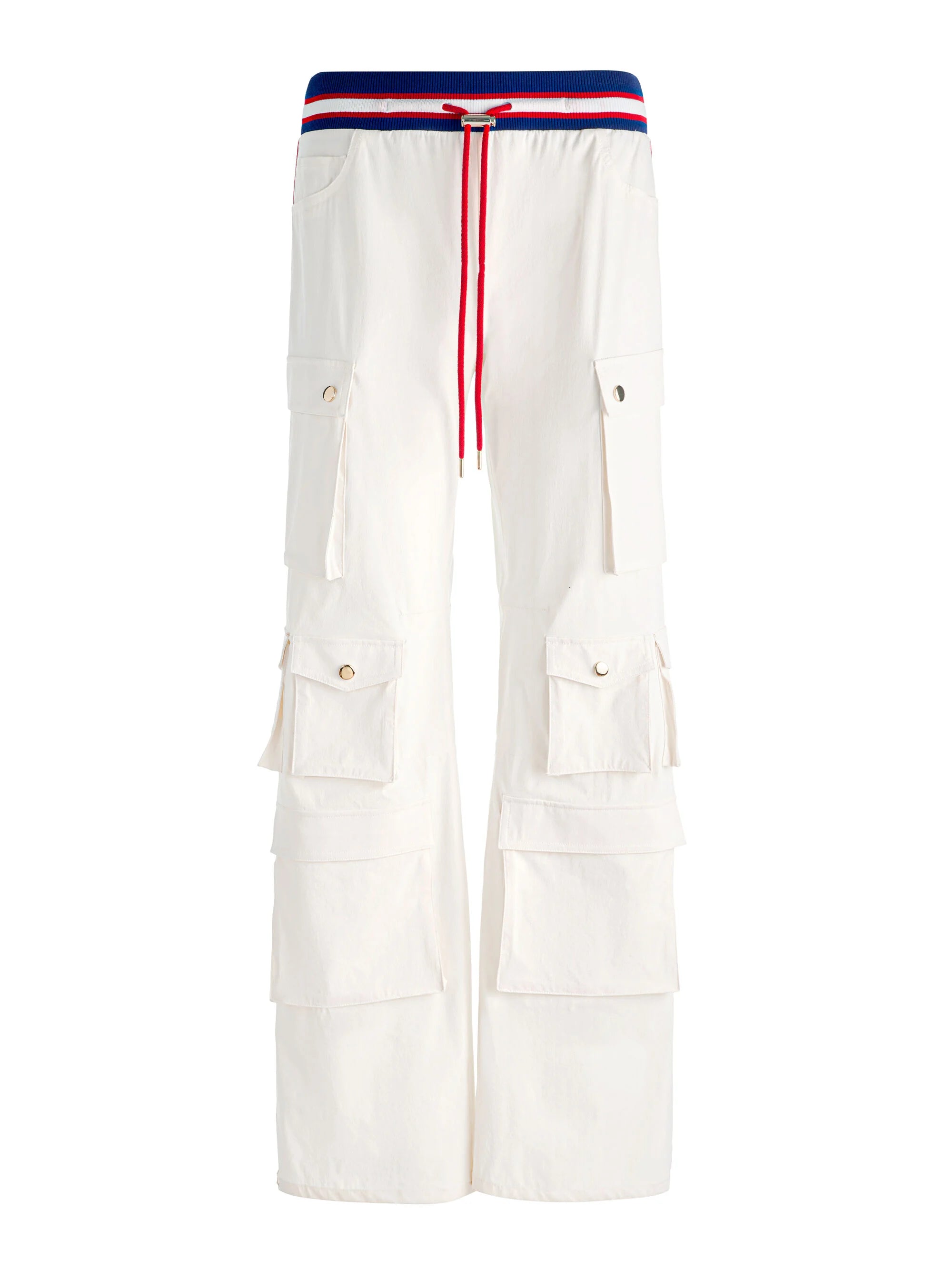 Pantalon cargo ample à enfiler Olympua MR avec bande latérale blanc cassé Alice & Olivia