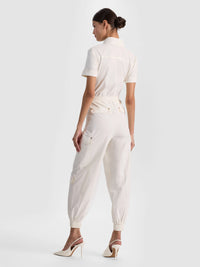 Combinaison cargo manches courtes Milo blanc cassé Alice & Olivia