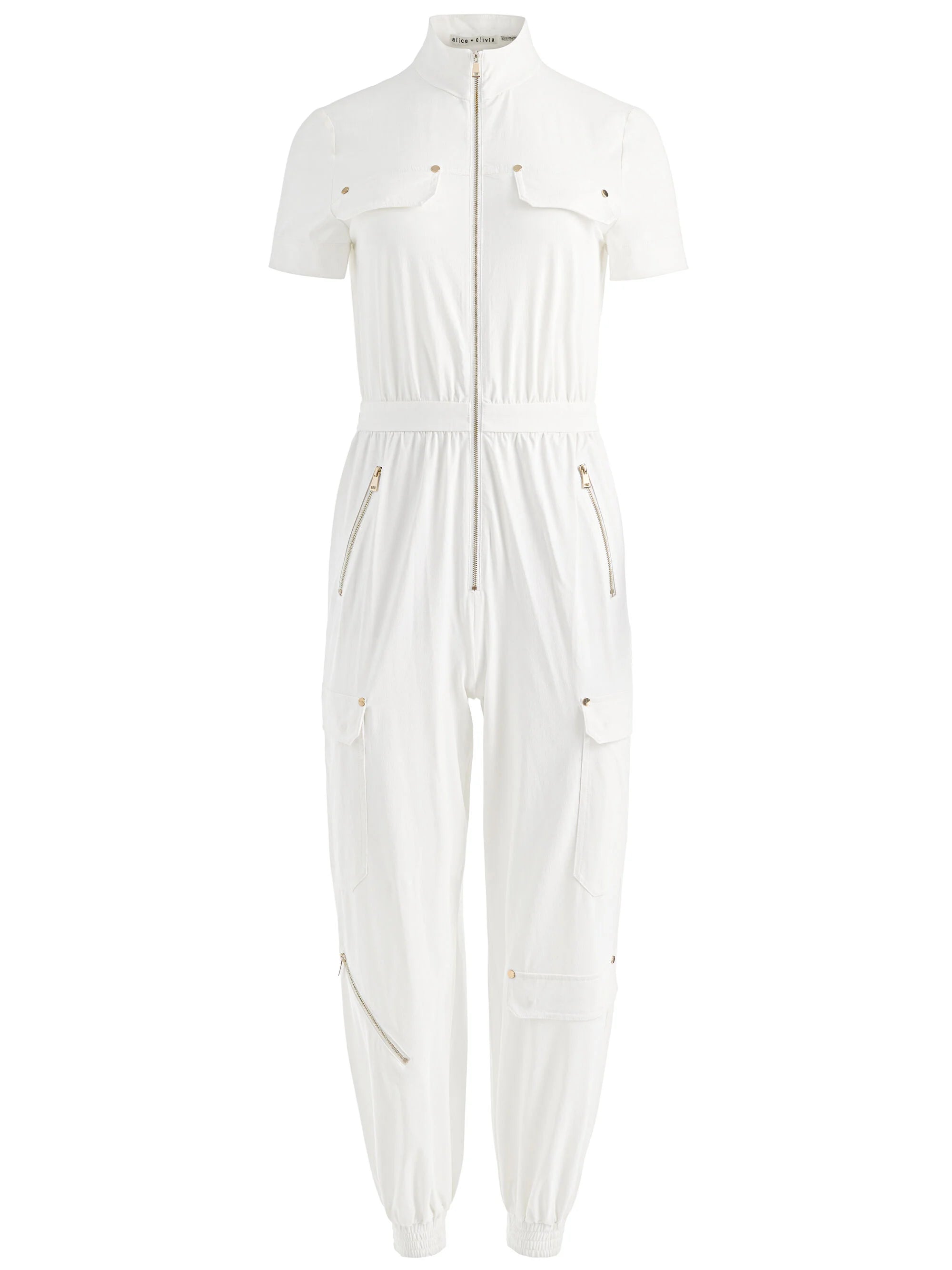 Combinaison cargo manches courtes Milo blanc cassé Alice & Olivia