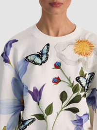 Sweat-shirt col rond décontracté orné Russel Twisting Vines Alice & Olivia