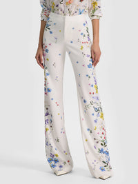 Alice & Olivia Andrew Pant Twisting Vines Off White