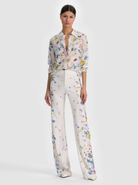 Alice & Olivia Andrew Pant Twisting Vines Off White