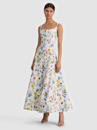 Robe évasée longueur cheville Polly Twisting Vines Alice & Olivia