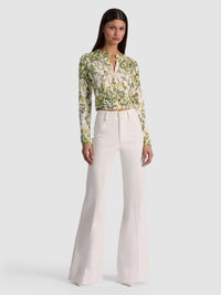Alice + Olivia Carson Printed Cardigan - Fresh Air Butter