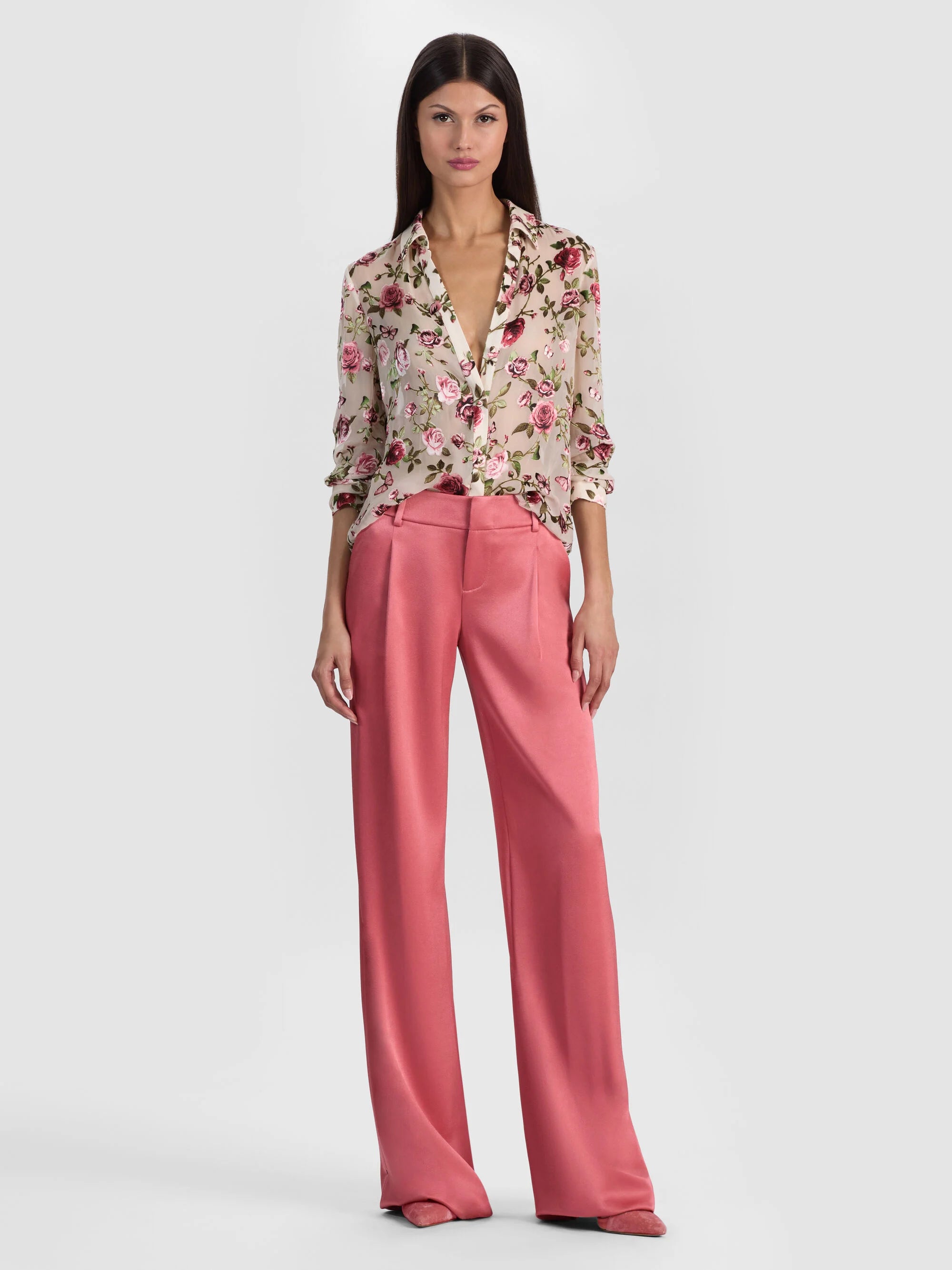 Alice + Olivia Blouse boutonnée Eloise Blanc cassé
