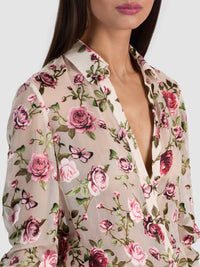 Alice + Olivia Blouse boutonnée Eloise Blanc cassé