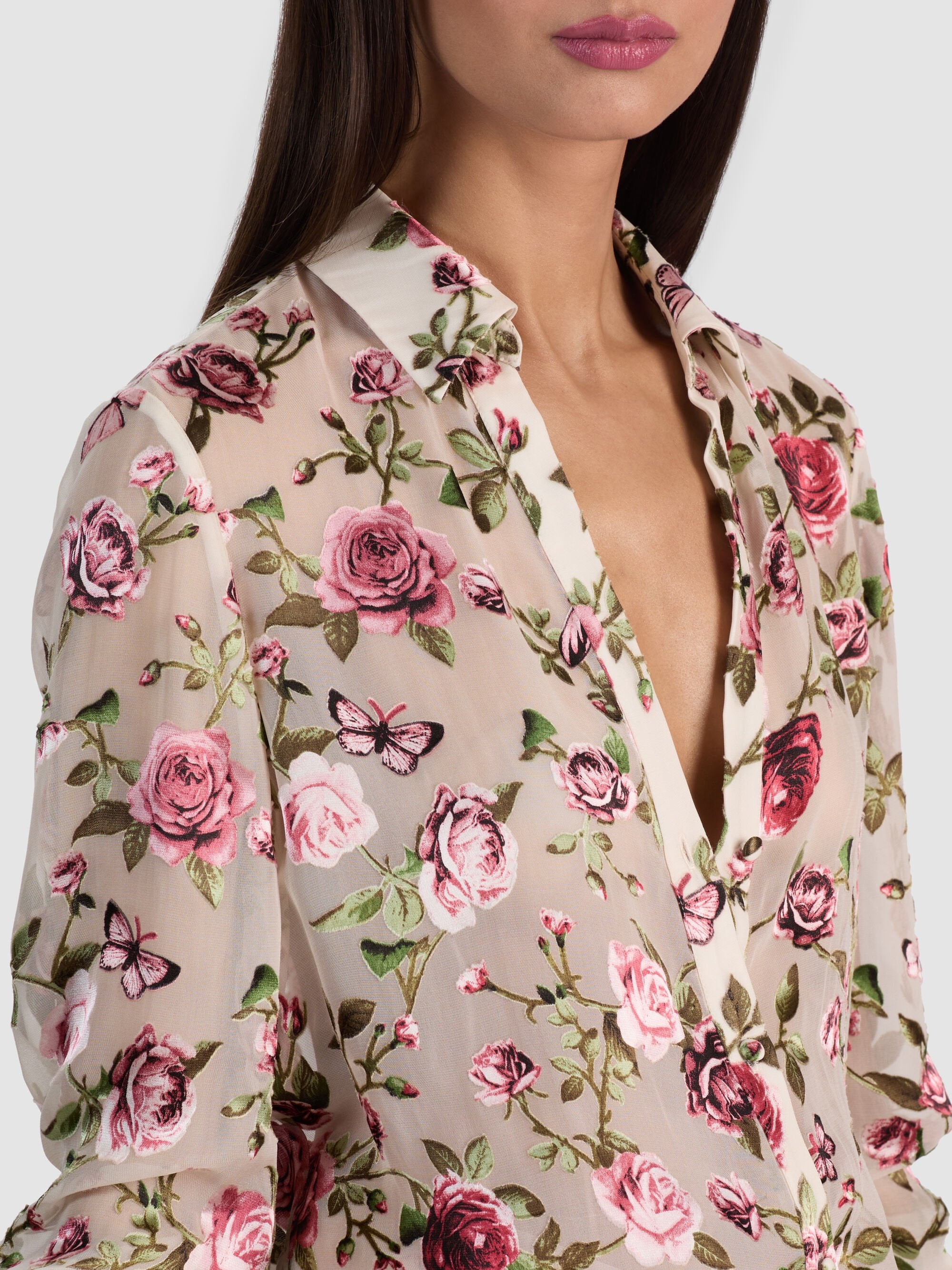 Alice + Olivia Blouse boutonnée Eloise Blanc cassé