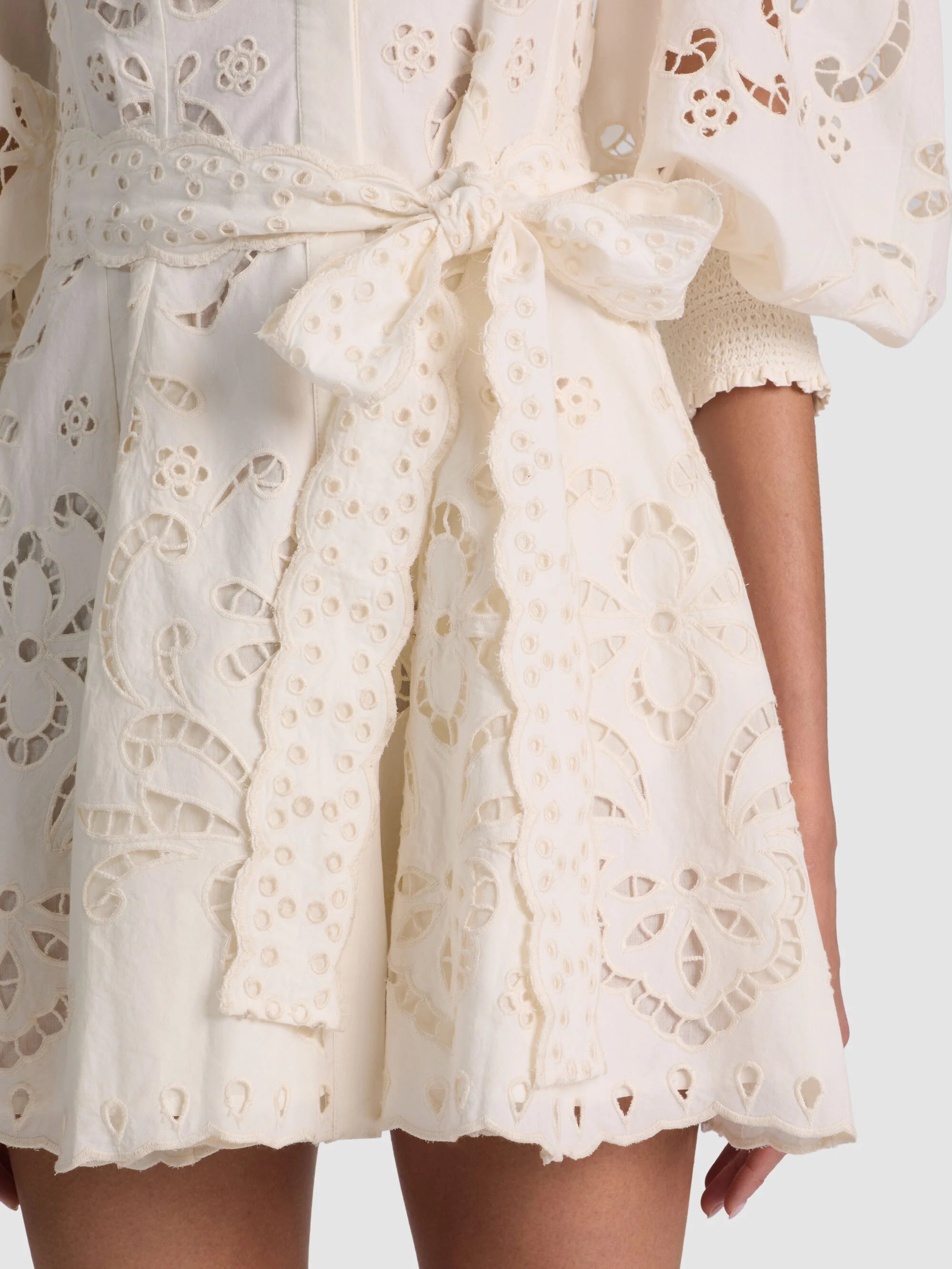Alice + Olivia Lucy Mini Shirt Dress Off White