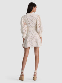 Alice + Olivia Lucy Mini Shirt Dress Off White