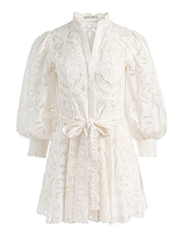 Alice + Olivia Lucy Mini Shirt Dress Off White