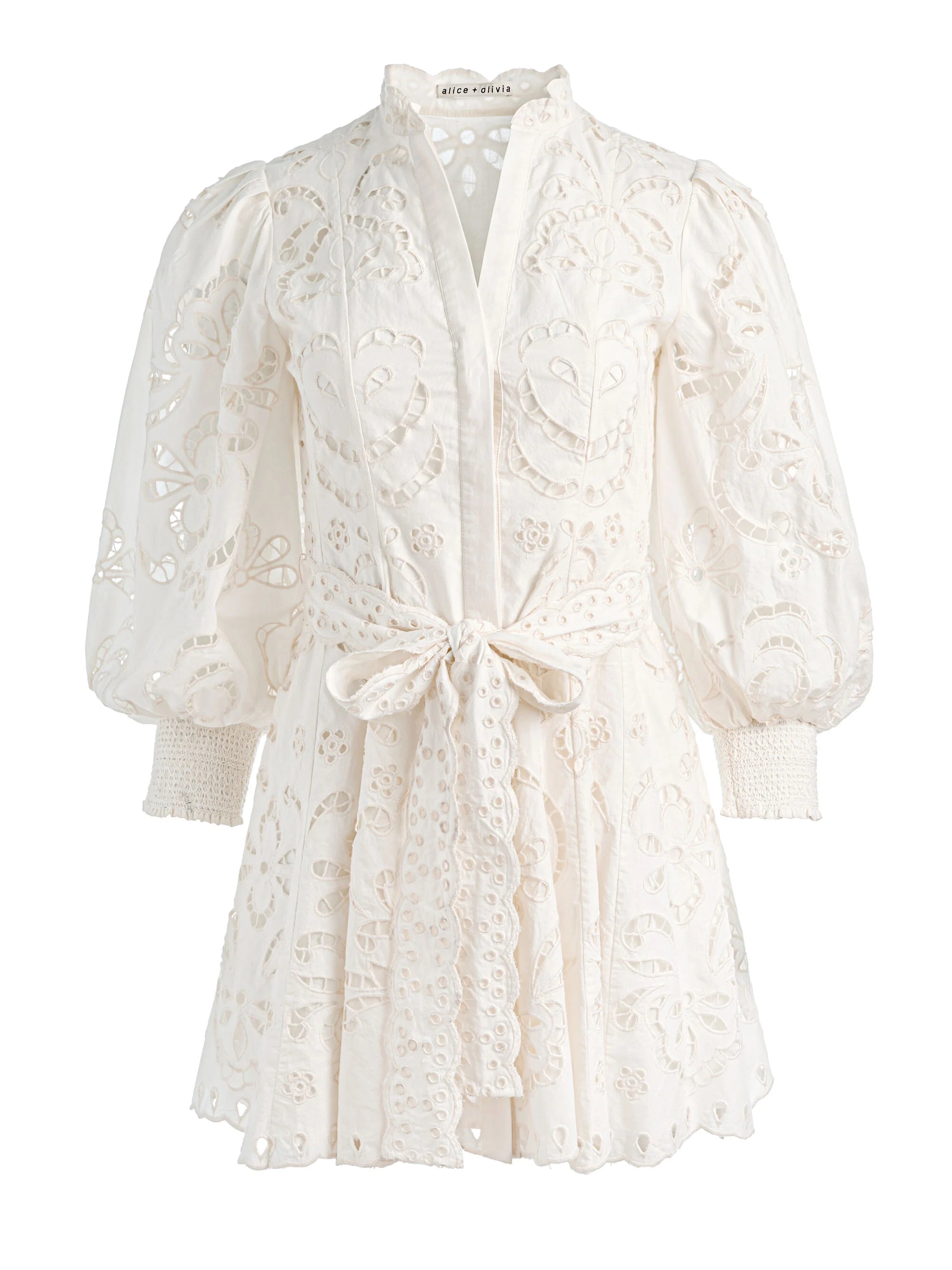 Alice + Olivia Lucy Mini Shirt Dress Off White