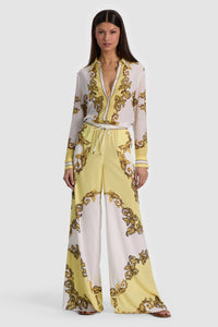 Alice + Olivia Willa Silk Blouse Golden Coast