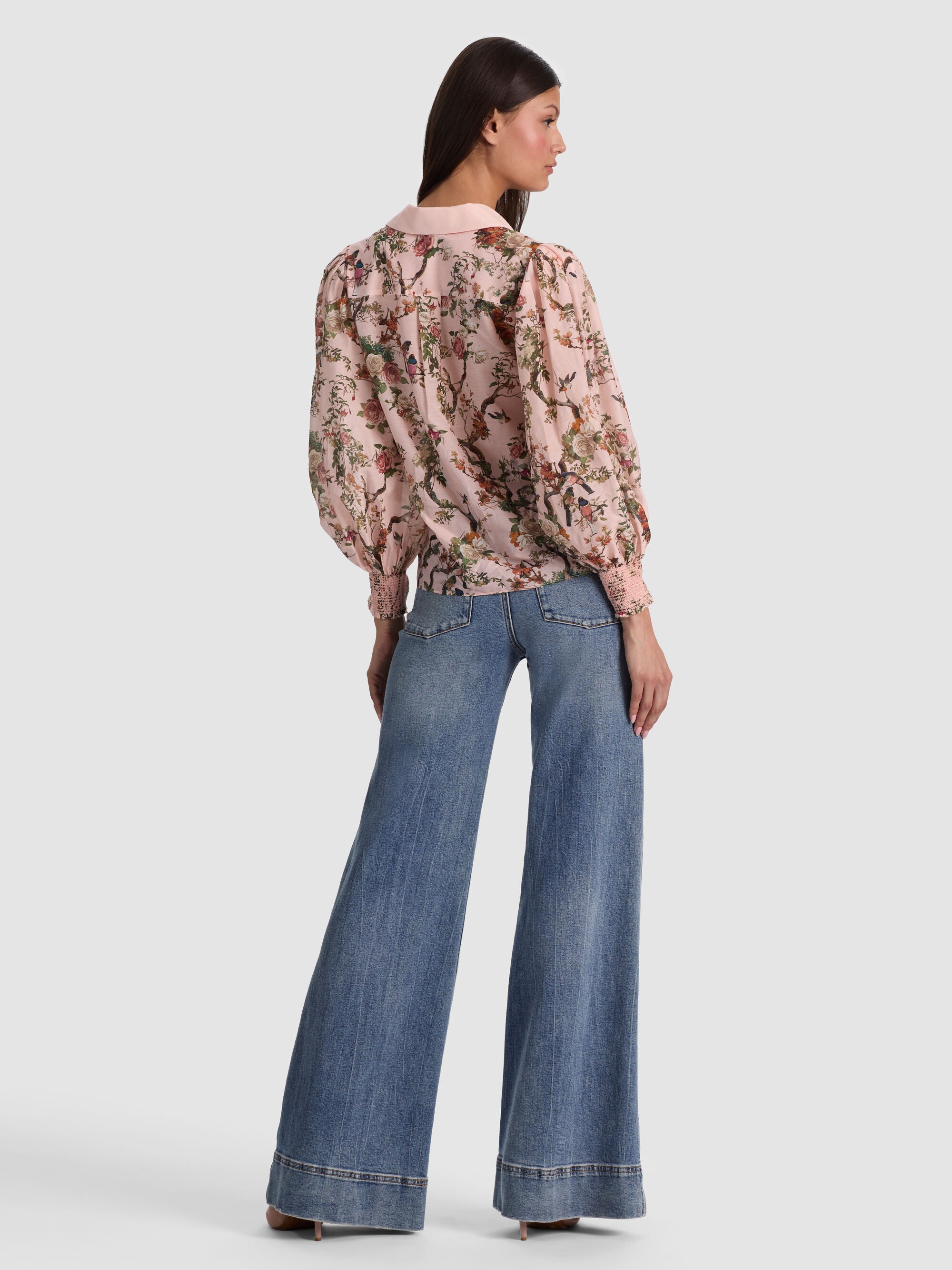 Alice + Olivia Charis Button Down Blouse Sunset Grove