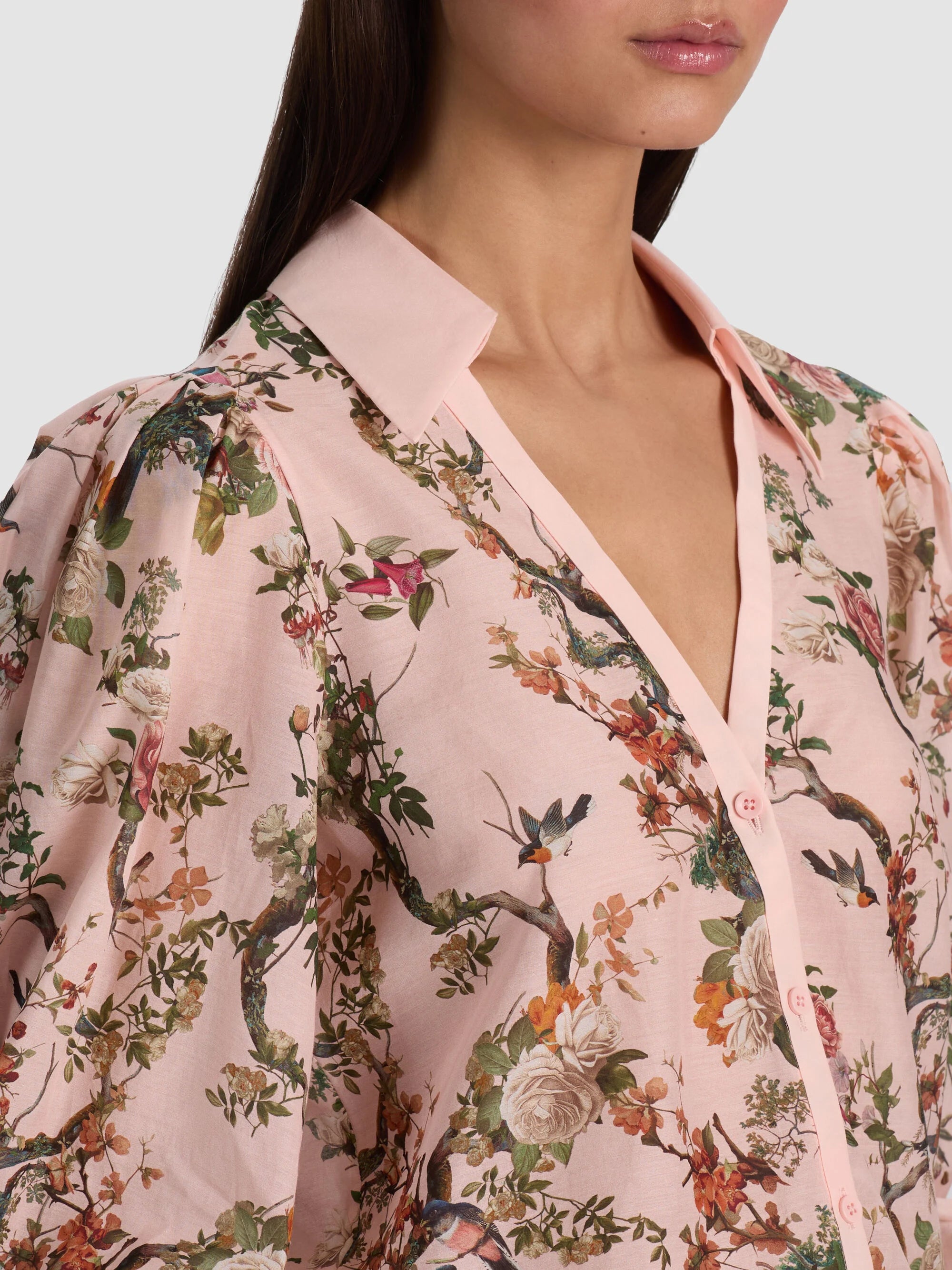 Alice + Olivia Charis Button Down Blouse Sunset Grove