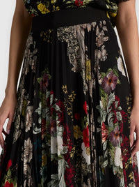 Alice + Olivia Katz Asymmetrical Pleated Maxi Mini Skirt Free Spirit
