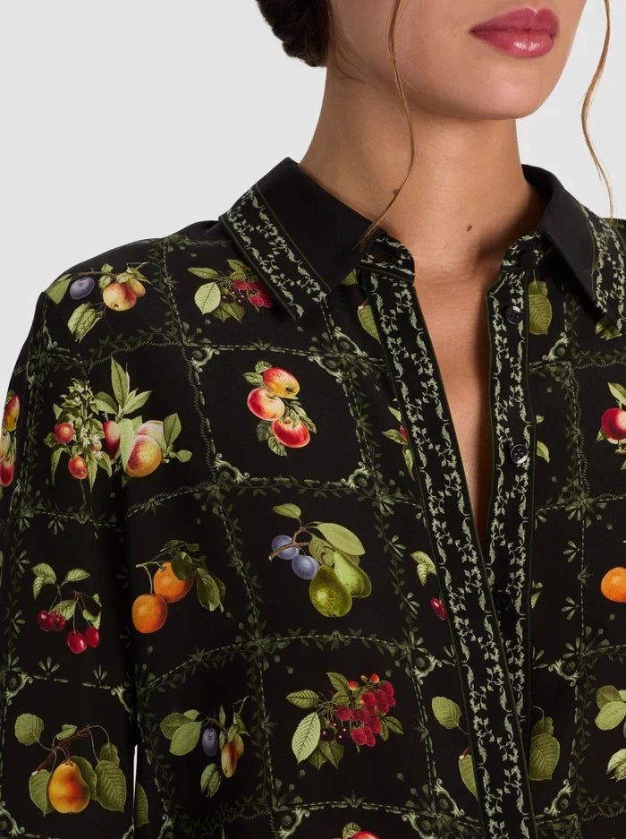 Alice + Olivia Willa Placket Top Harvest