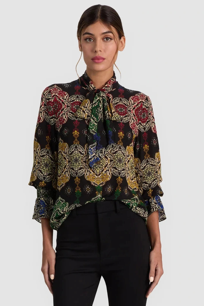 Alice + Olivia Lloyd Wrap Neck Tie Sleeve Top Road To Love