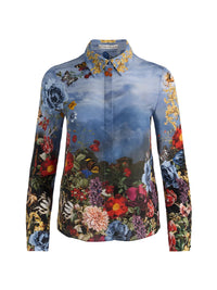Alice + Olivia Willa Silk Blouse Alpine Dawn