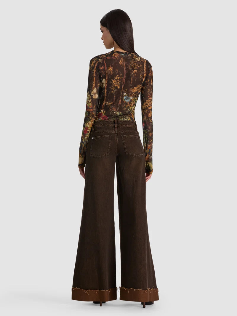Alice + Olivia Delaina Long Sleeve Top Wistful Woods