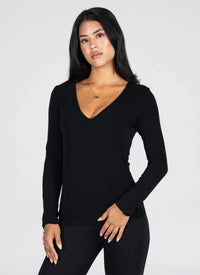 C'est Moi Bamboo L/S V Neck Top