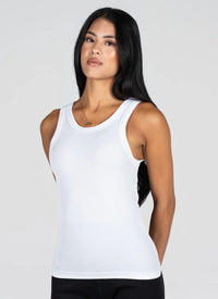 C'est Moi Bamboo Rib High Crew Tank