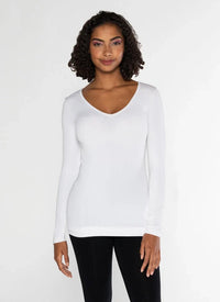 C'est Moi Bamboo L/S V Neck Top