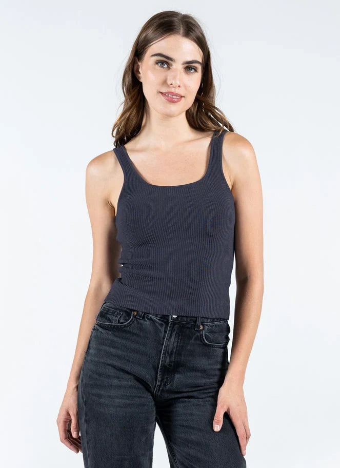 C'est Moi Ottoman Rib Tank Black