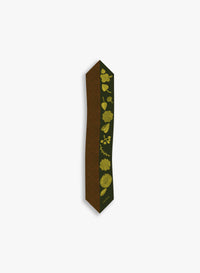Cinzia Rocca Silk Headband With Geometric Pattern and Leaves - Green
