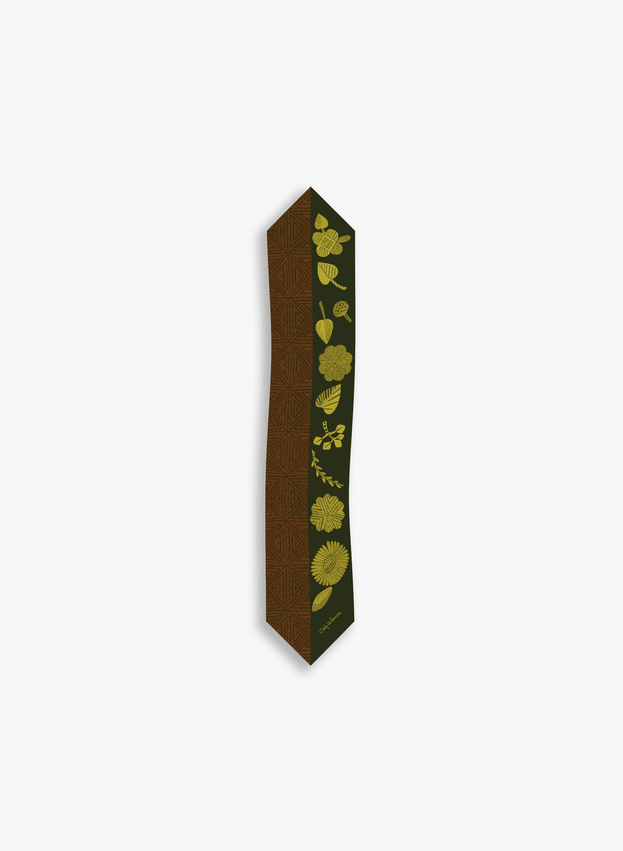 Cinzia Rocca Silk Headband With Geometric Pattern and Leaves - Green