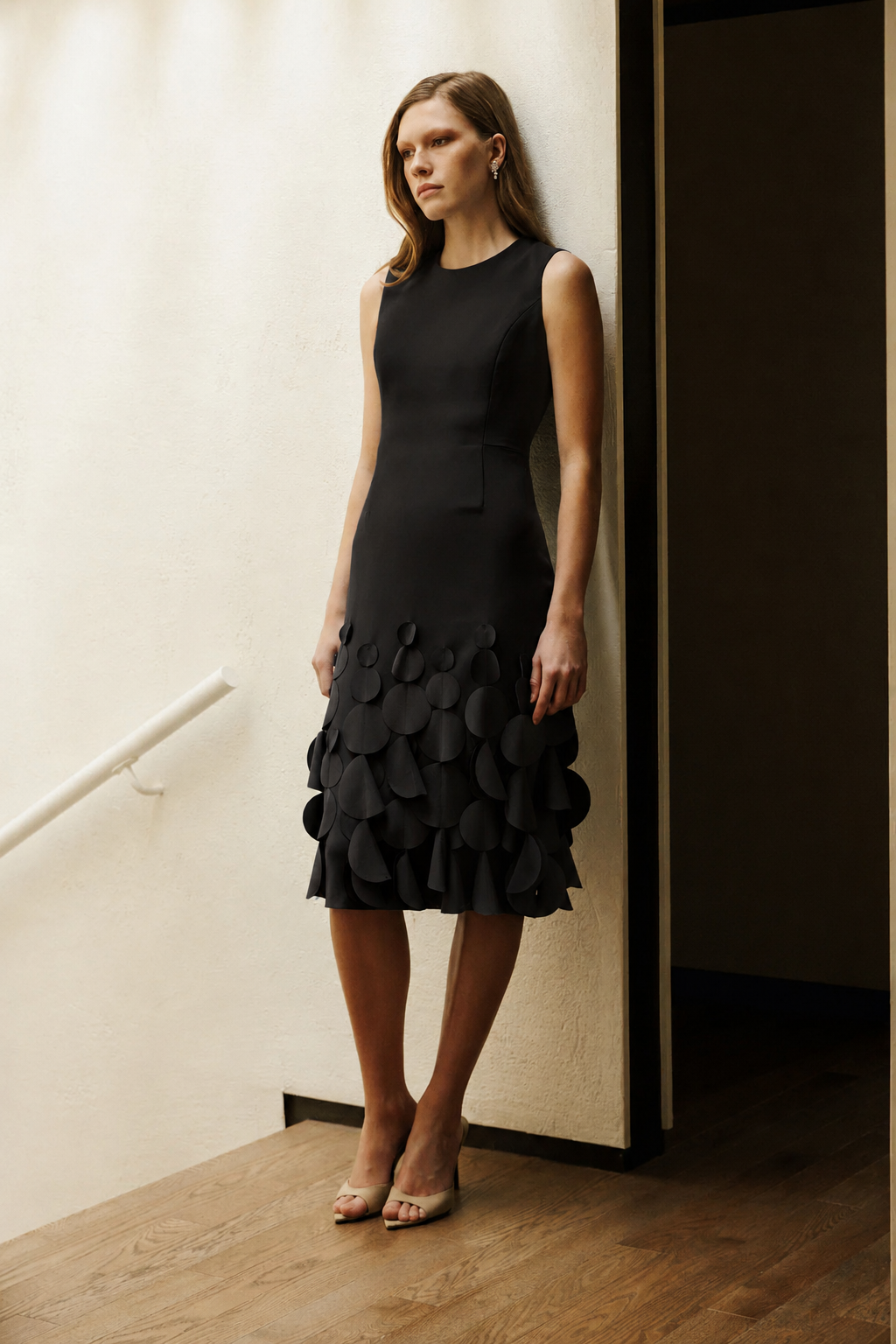 Catherine Regehr Jewel Neck Slim-Cut Jackie Dress With Swinging Disc Hem - Black