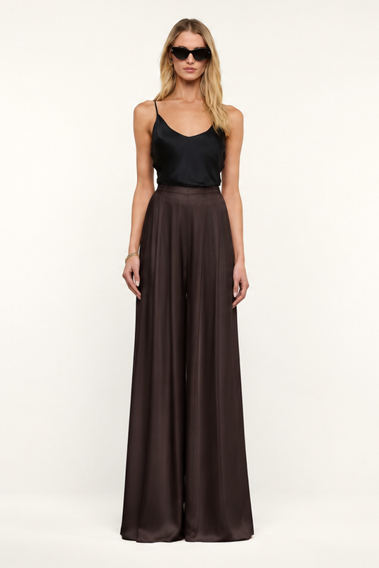 L'Agence Nova Pleated Pant Dark Java