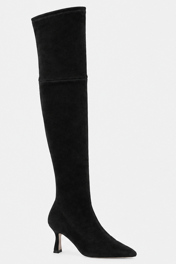 L'Agence Clarin II Over-The-Knee Boot Black Suede