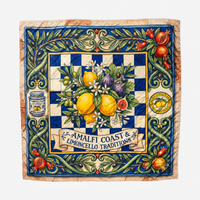 Très Chic Printed Silk Scarf Lemon