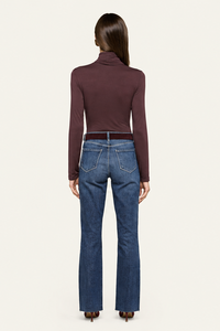 L'Agence Lani Turtleneck Long-Sleeve Sweater Dark Java