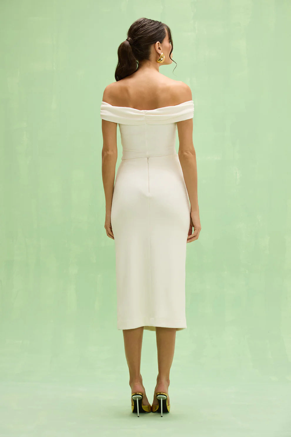 PatBO Cora Knit Off Shoulder Bodysuit Off White