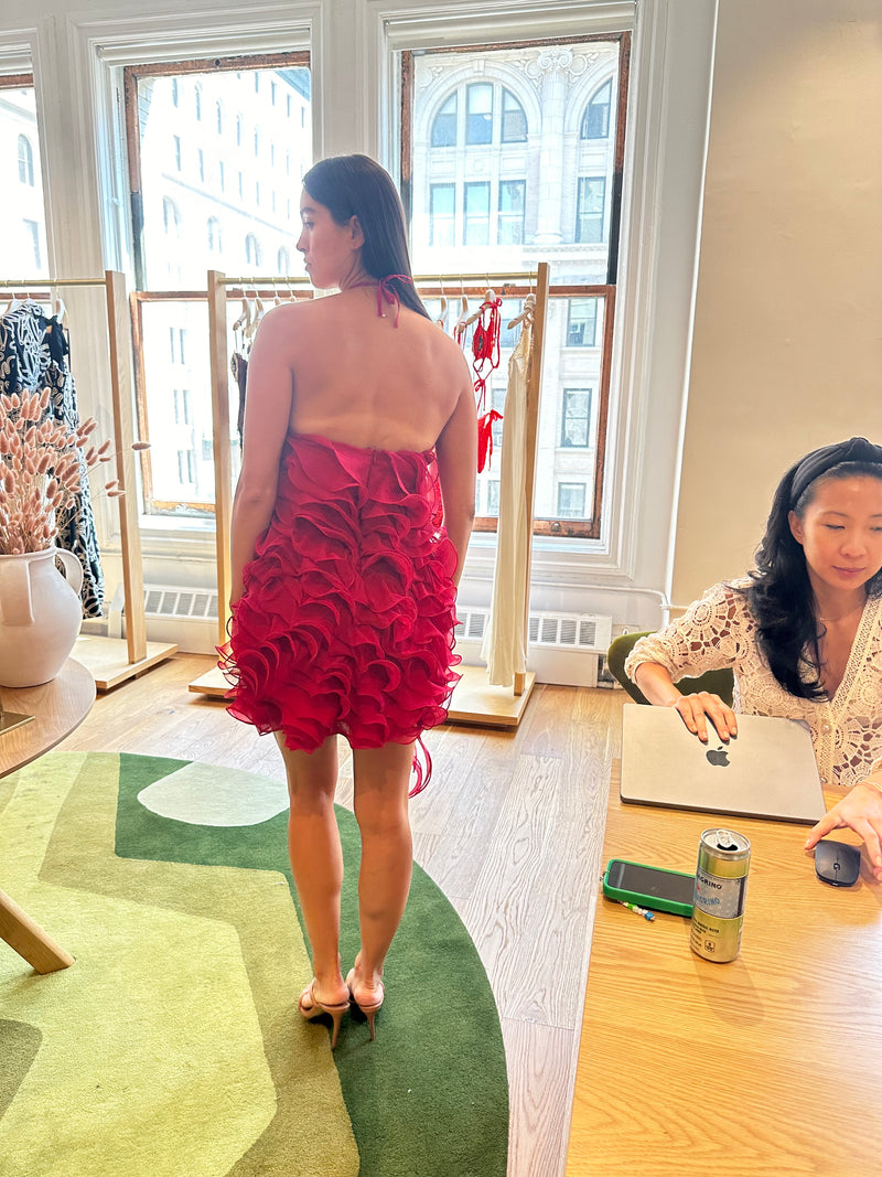 PatBO Silk Plisse Mini Dress