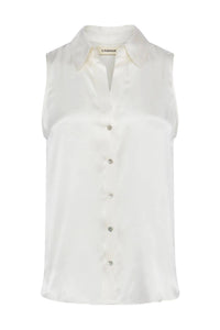 L'Agence Emmy Sleeveless Blouse Ivory