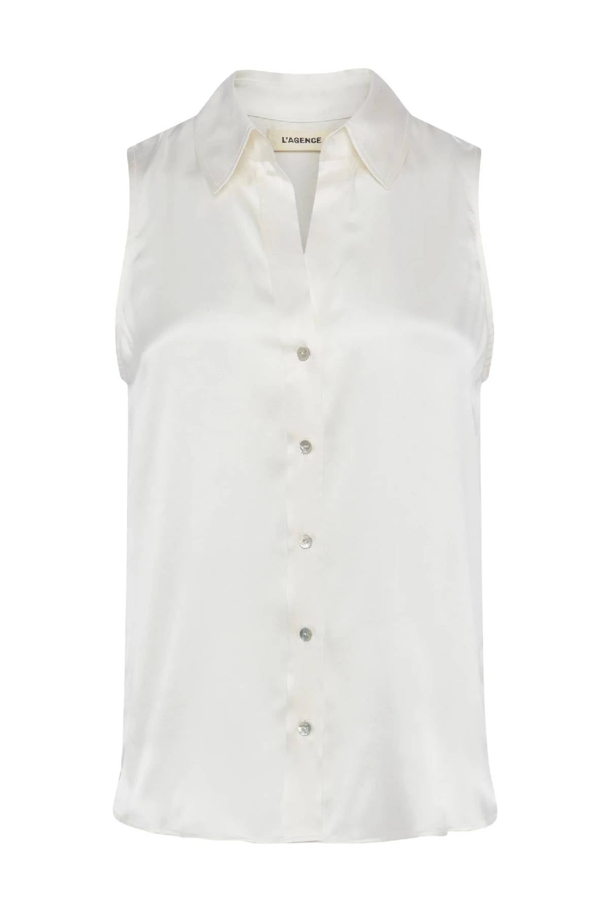 L'Agence Emmy Sleeveless Blouse Ivory