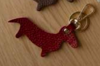 Mathilde C Dashung Wine Leather Keychain