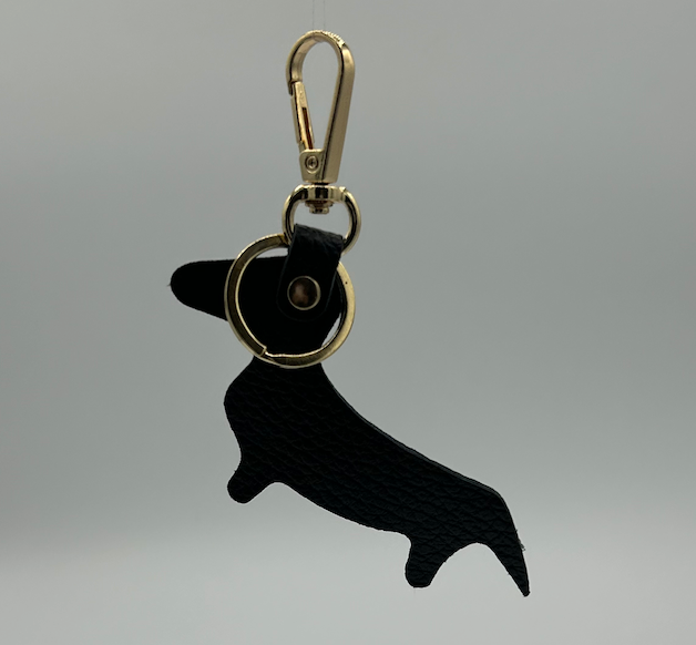 Mathilde C Dashung Black Leather Keychain