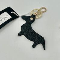 Mathilde C Dashung Black Leather Keychain